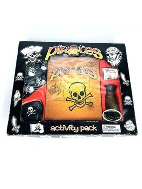 Pirates Activity Pack Book Skull Crossbones Bandana Telescope Eye Patch Tattoos
